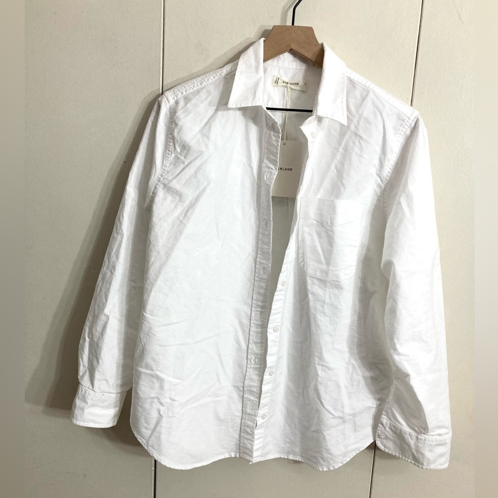 Everlane The Relaxed Oxford Shirt In White Size 12 - Picture 4 of 15